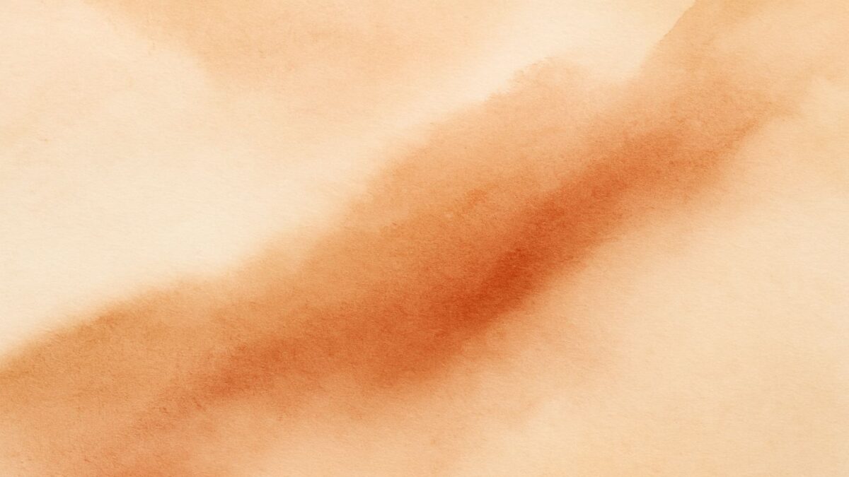 Acuarela abstracta en tonos cálidos y tierra, con una composición horizontal suave que transmite calma, serenidad e introspección emocional.