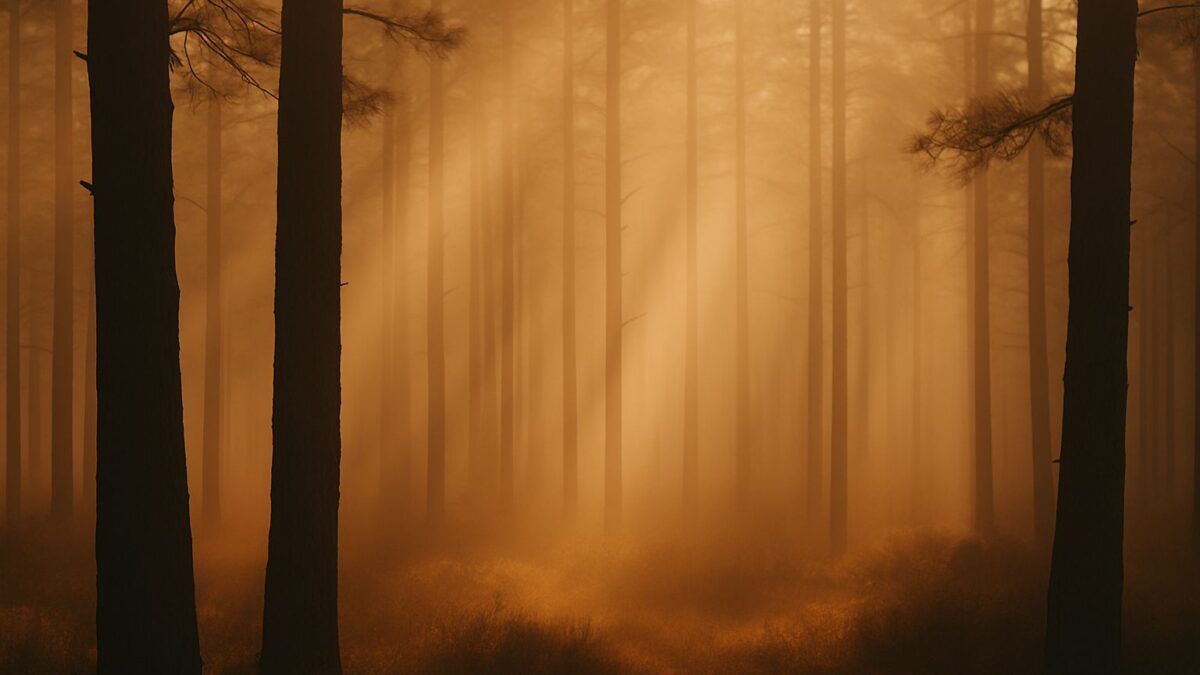 Imagen horizontal cálida y emocional de un paisaje natural en tonos tierra, transmitiendo calma, introspección y serenidad interior